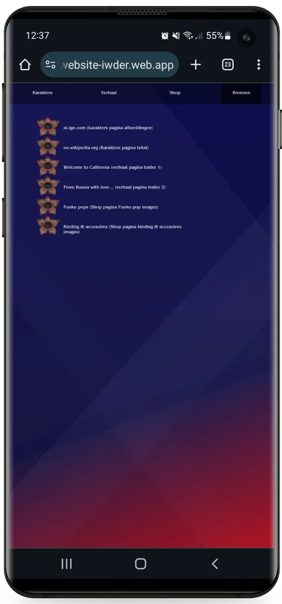stranger things website mobile